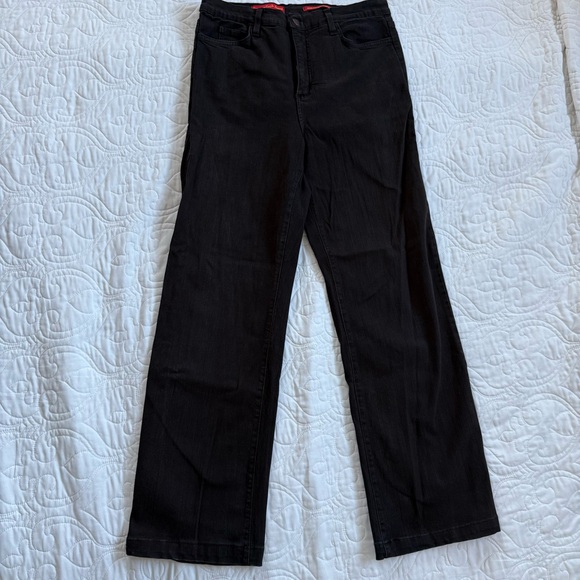 NYDJ Black High-Waist Straight-Leg‎ Stretch Tummy Tuck Jeans Women's Medium EUC - Picture 2 of 11